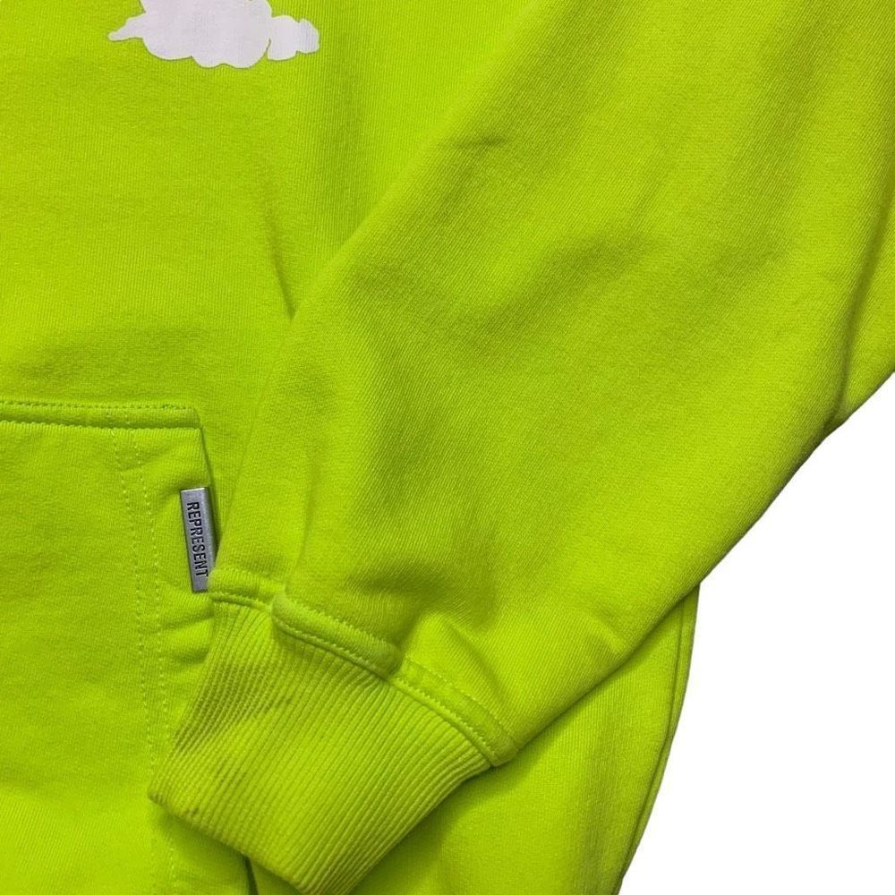 Represent Mens S Hoodie Gold Lime Green Angel Graphic Print - Picture 3 of 15